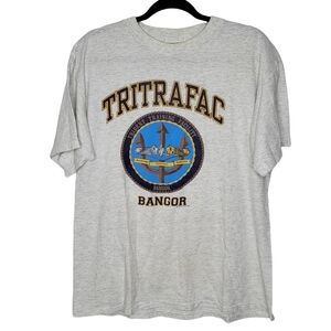 Vintage 90s Tritrafac Bangor Trident Training Facility USA Military T-Shirt